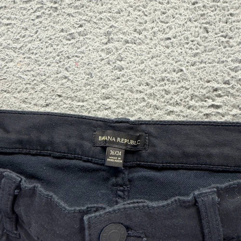 Banana Republic Jeans Men 36x34 Black Cotton Denim Straight Leg Workwear Stretch